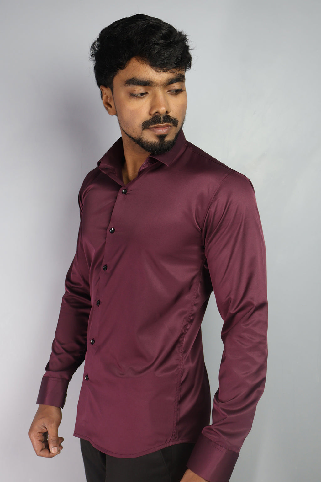 SEEK  S WINE | SLIM FIT PREMIUM POLO NECK CASUAL SHIRT | ORIGENS