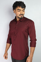 STAN  S MAROON | SLIM FIT PREMIUM POLO NECK CASUAL SHIRT | ORIGENS
