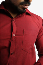 FIFA MAROON | SLIM FIT PREMIUM POLO NECK CASUAL SHIRT | ORIGENS