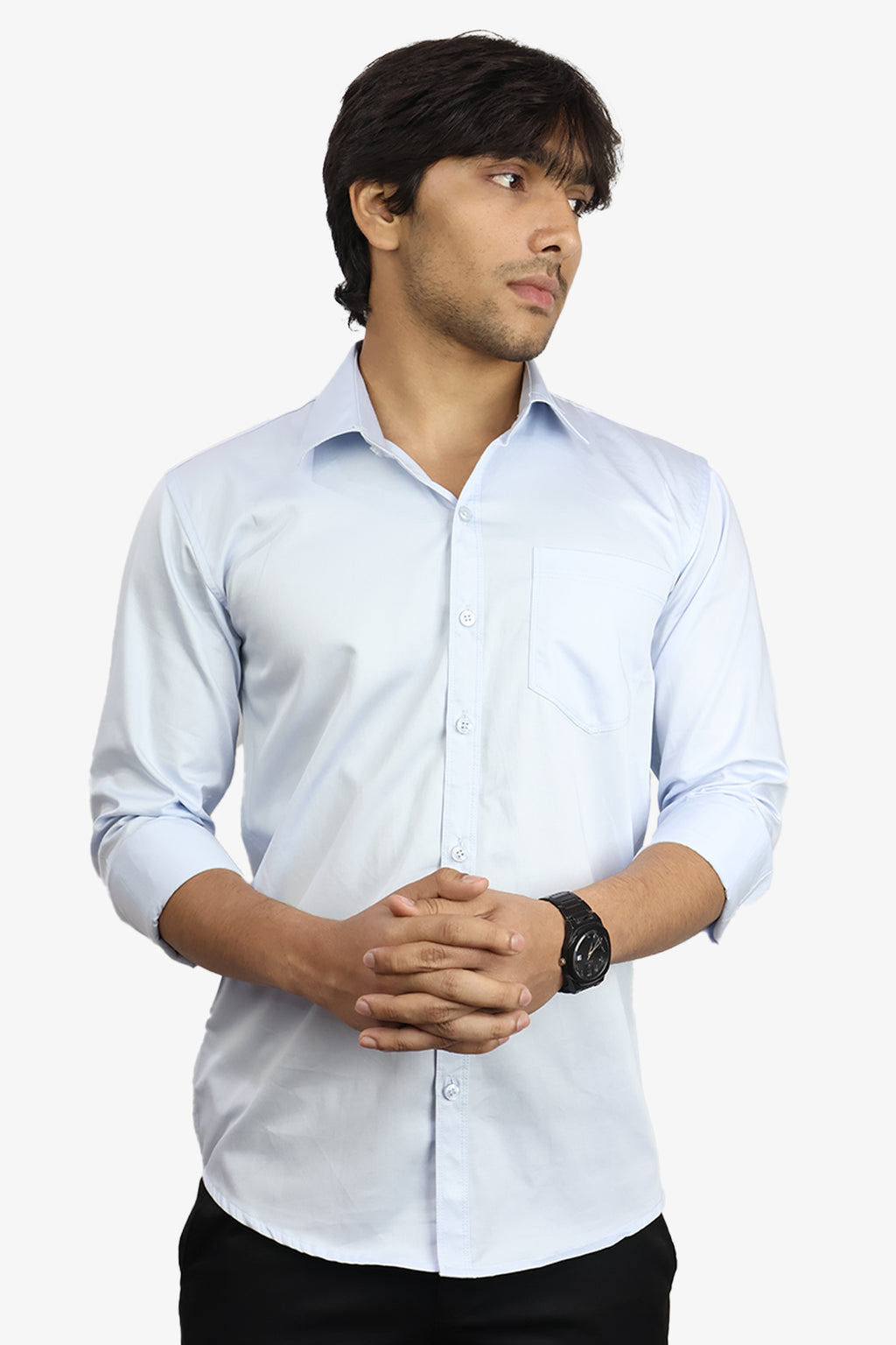 STAN SKY BLUE | SLIM FIT PREMIUM POLO NECK CASUAL SHIRT | ORIGENS