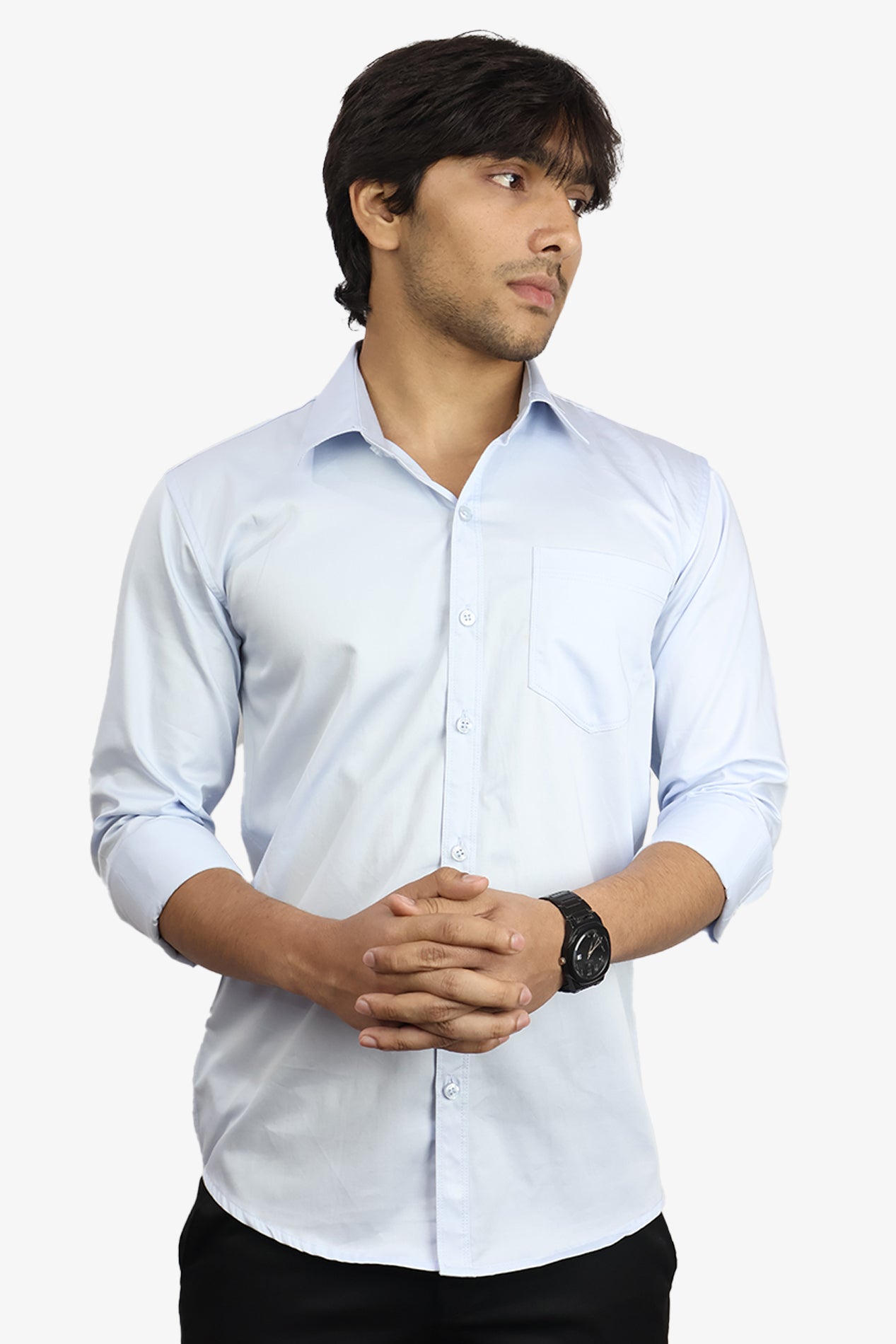 STAN SKY BLUE | SLIM FIT PREMIUM POLO NECK CASUAL SHIRT | ORIGENS