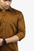 STAN BROWN | SLIM FIT PREMIUM POLO NECK CASUAL SHIRT | ORIGENS