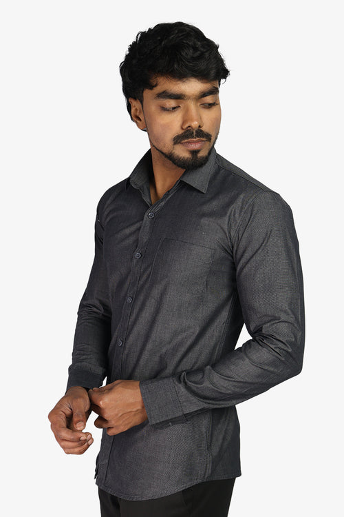 FIFA DARK GRAY | SLIM FIT PREMIUM POLO NECK CASUAL SHIRT | ORIGENS
