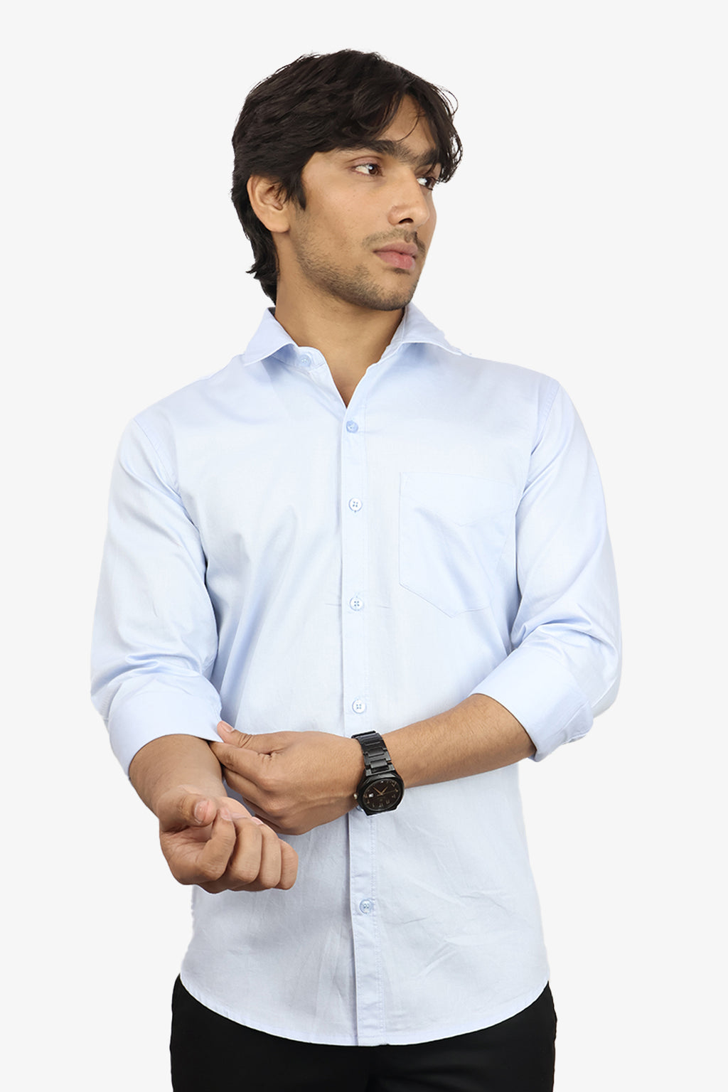 TWEE  S SKY BLUE | SLIM FIT PREMIUM POLO NECK CASUAL SHIRT | ORIGENS