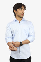 TWEE  S SKY BLUE | SLIM FIT PREMIUM POLO NECK CASUAL SHIRT | ORIGENS