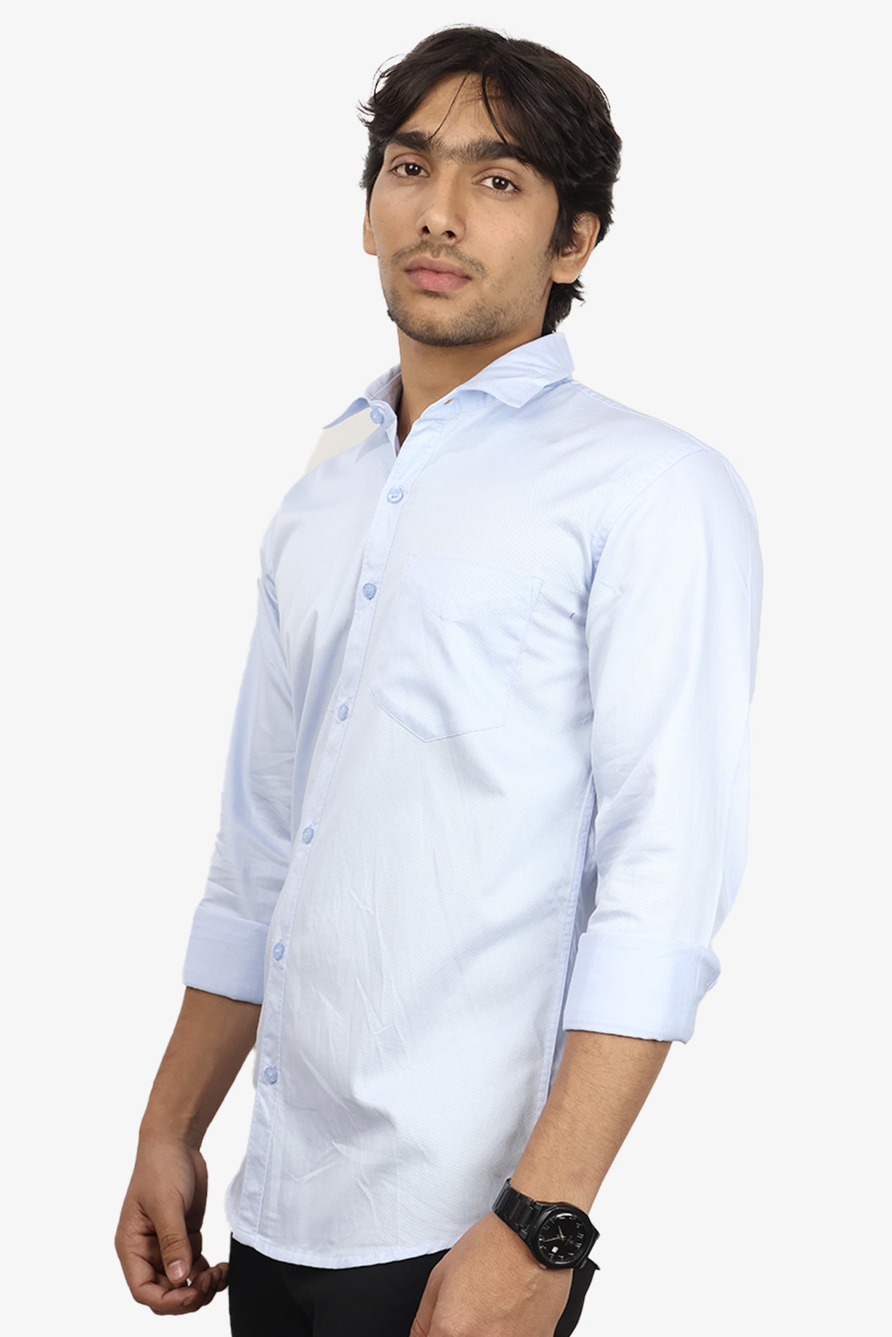 TWEE  S SKY BLUE | SLIM FIT PREMIUM POLO NECK CASUAL SHIRT | ORIGENS