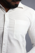 LIN  S WHITE | SLIM FIT PREMIUM POLO NECK CASUAL SHIRT | ORIGENS
