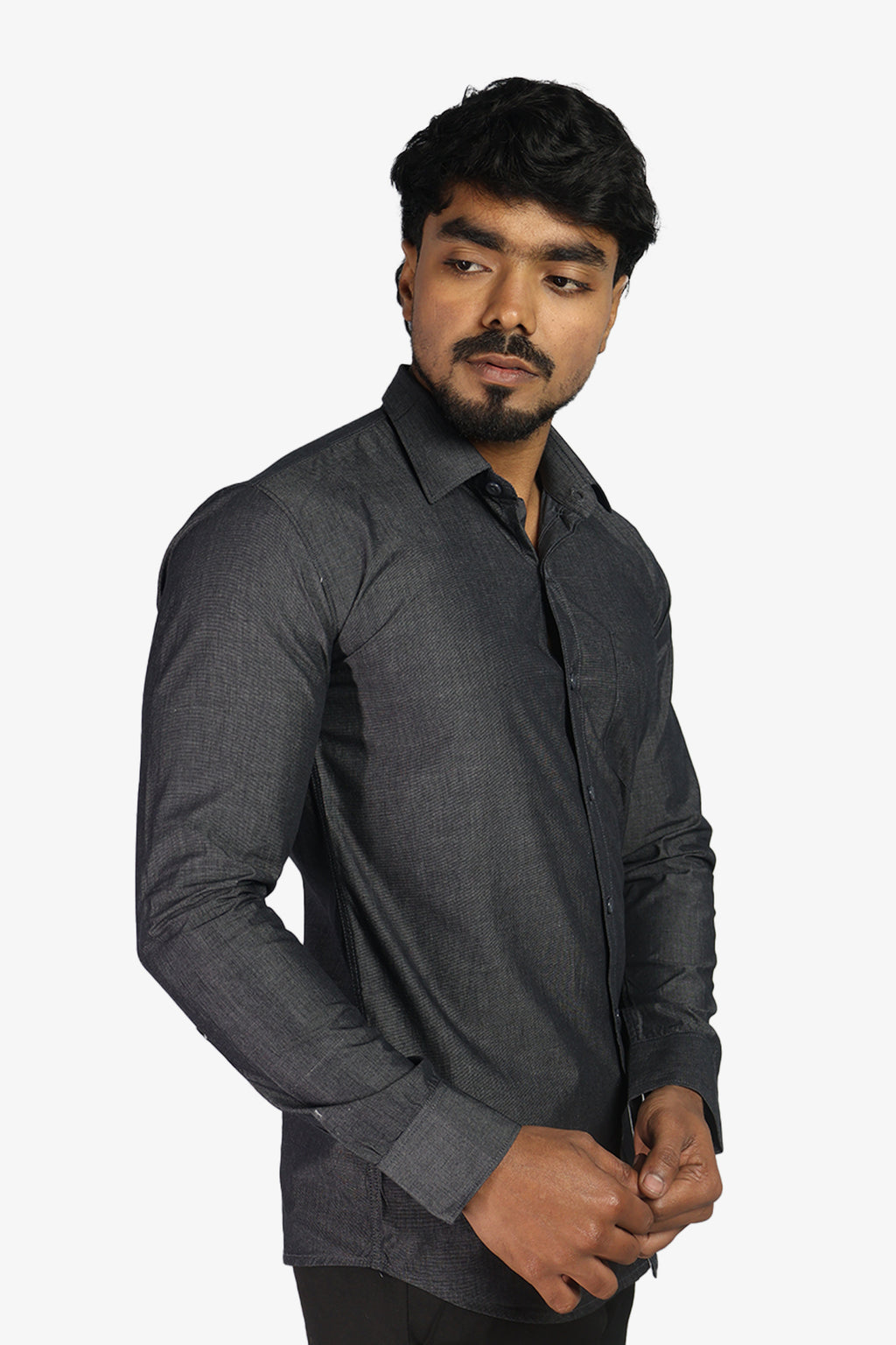 FIFA DARK GRAY | SLIM FIT PREMIUM POLO NECK CASUAL SHIRT | ORIGENS