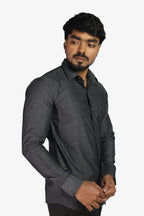 FIFA DARK GRAY | SLIM FIT PREMIUM POLO NECK CASUAL SHIRT | ORIGENS