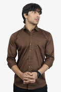 STAN COFFEE BROWN | SLIM FIT PREMIUM POLO NECK CASUAL SHIRT | ORIGENS