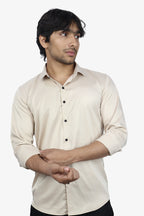 SEEK CREAM | SLIM FIT PREMIUM POLO NECK CASUAL SHIRT | ORIGENS