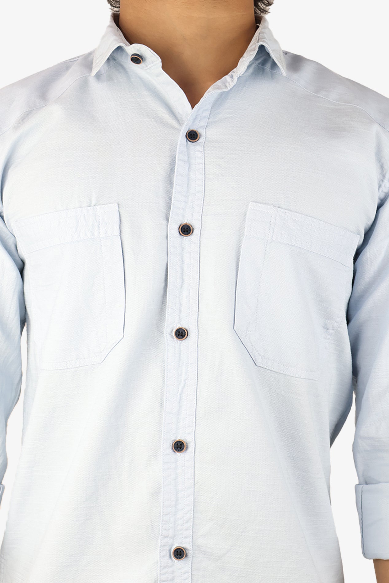 ROXX BLUE | SLIM FIT PREMIUM POLO NECK CASUAL SHIRT | ORIGENS