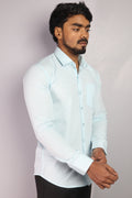 LIN  S SEA GREEN | SLIM FIT PREMIUM POLO NECK CASUAL SHIRT | ORIGENS