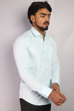 LIN  S SEA GREEN | SLIM FIT PREMIUM POLO NECK CASUAL SHIRT | ORIGENS