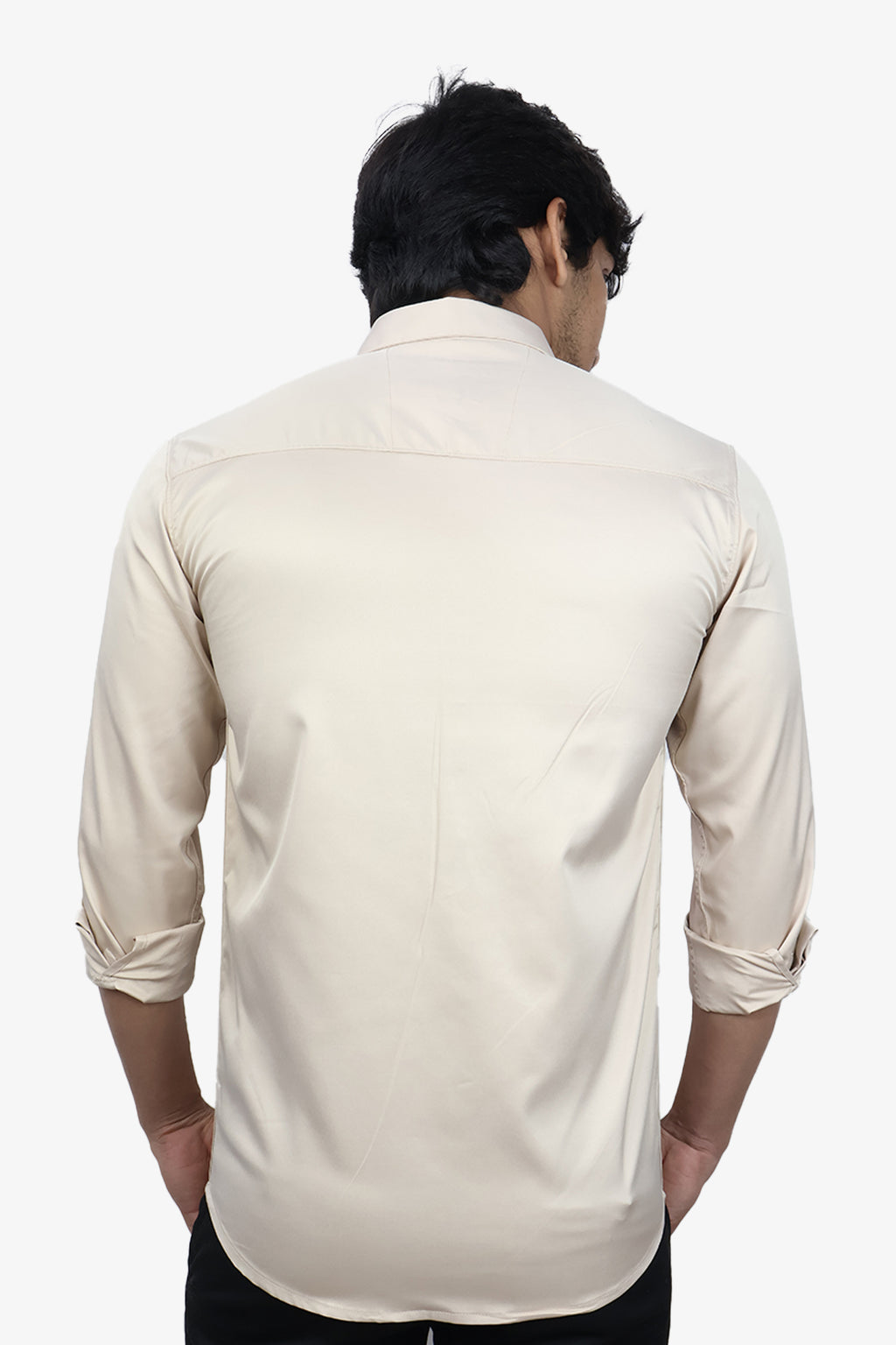 SEEK CREAM | SLIM FIT PREMIUM POLO NECK CASUAL SHIRT | ORIGENS