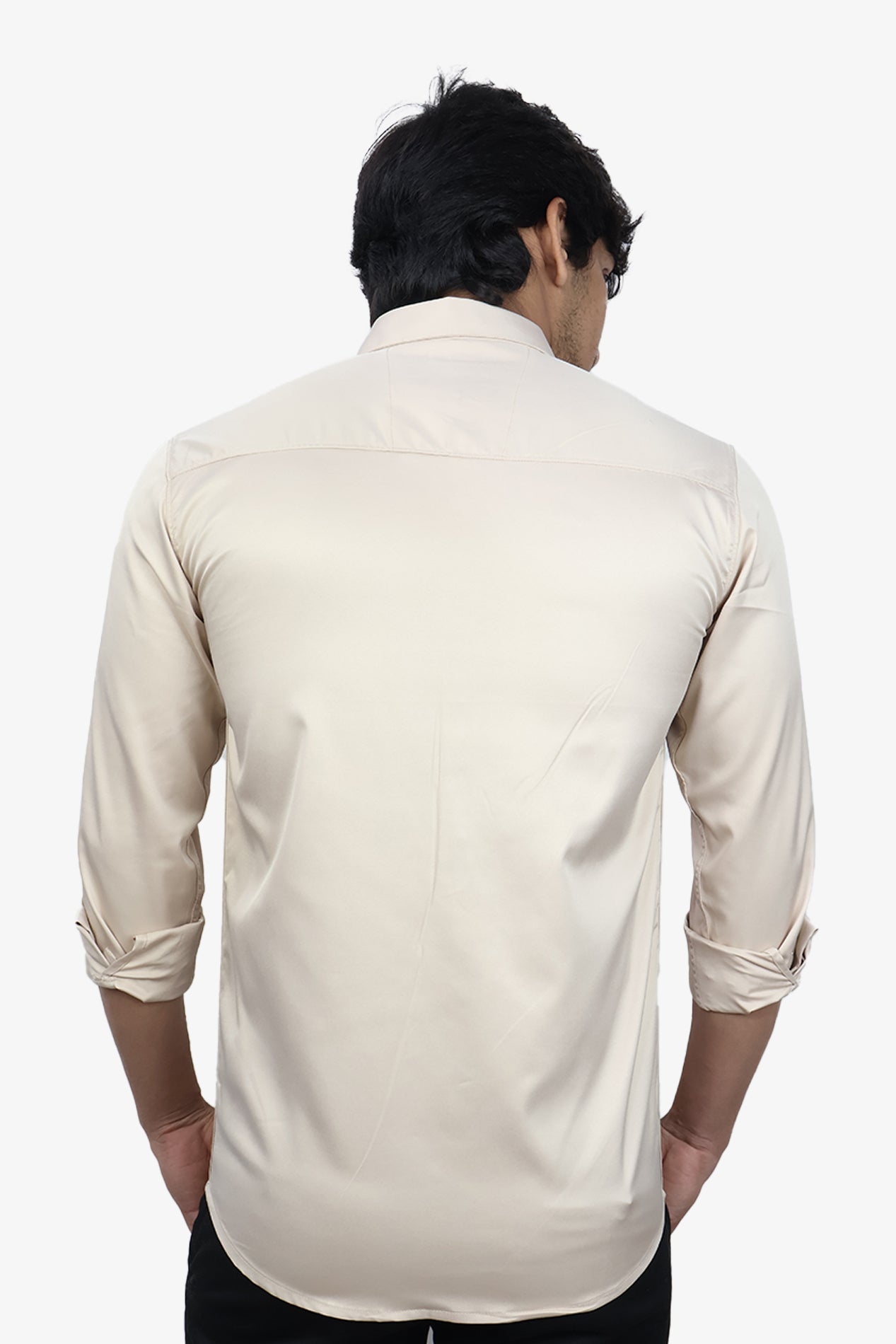 SEEK CREAM | SLIM FIT PREMIUM POLO NECK CASUAL SHIRT | ORIGENS