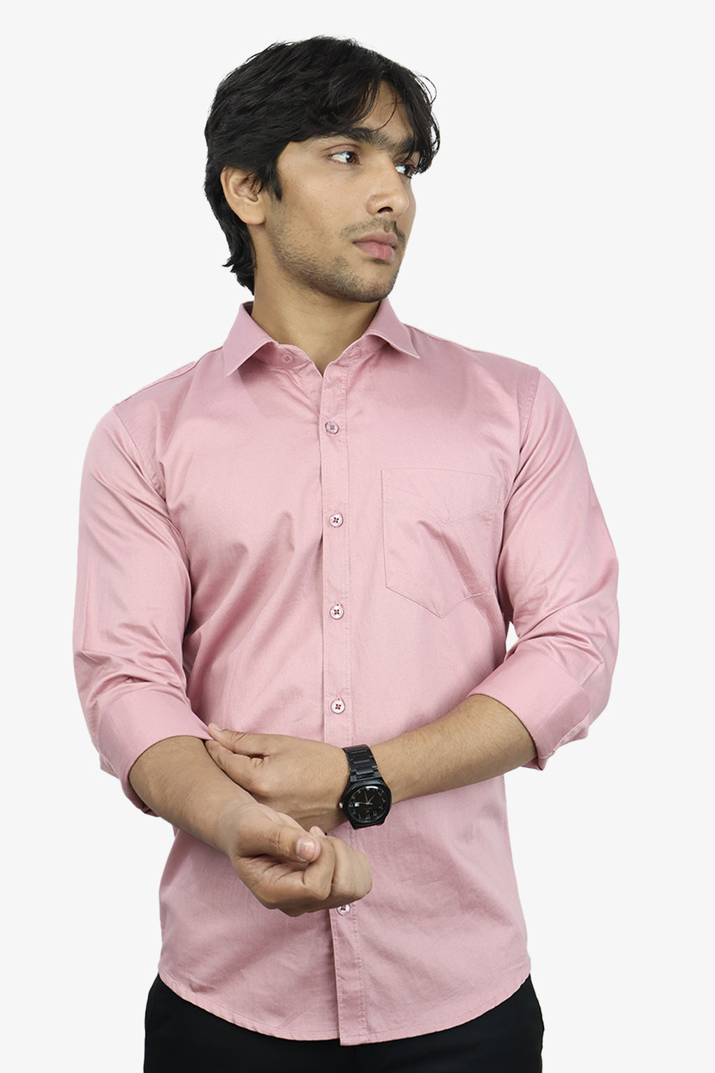 TWEE PEACH | SLIM FIT PREMIUM POLO NECK CASUAL SHIRT | ORIGENS