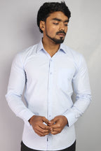 LIN  S SKY BLUE | SLIM FIT PREMIUM POLO NECK CASUAL SHIRT | ORIGENS