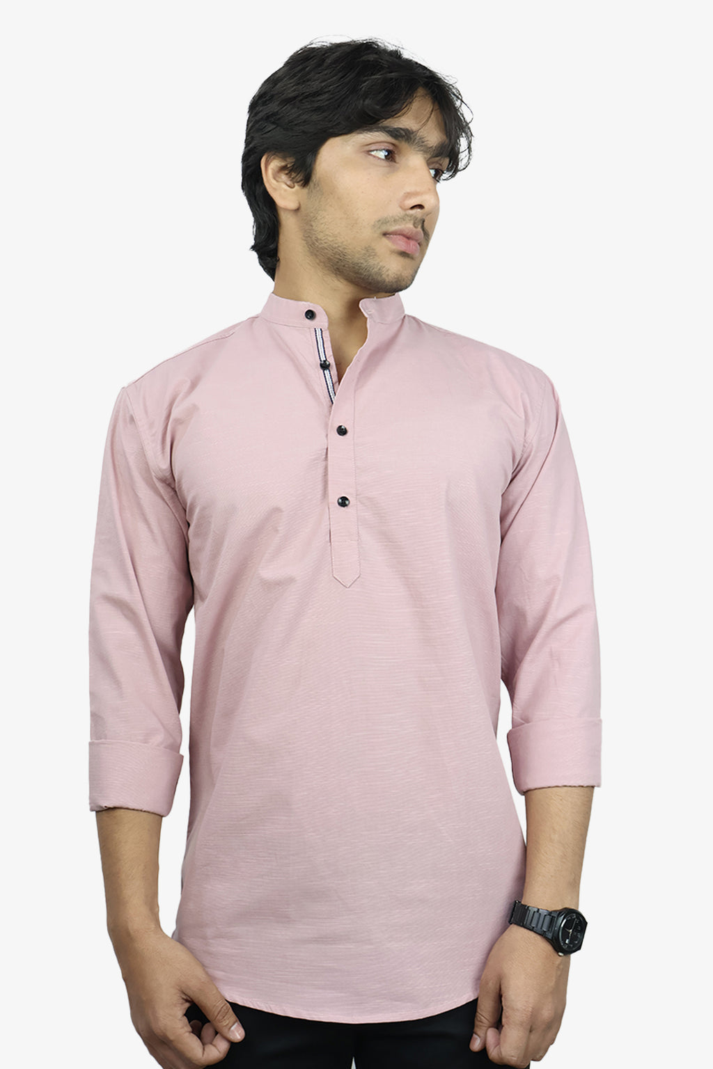 LUKE PEACH | SLIM FIT PREMIUM MANDARIN COLLAR CASUAL SHIRT | ORIGENS