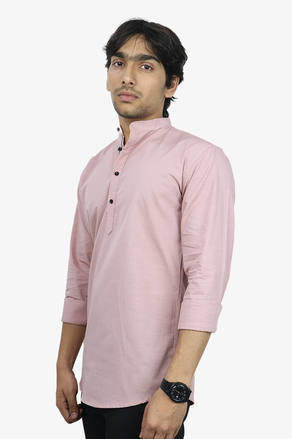 LUKE PEACH | SLIM FIT PREMIUM MANDARIN COLLAR CASUAL SHIRT | ORIGENS