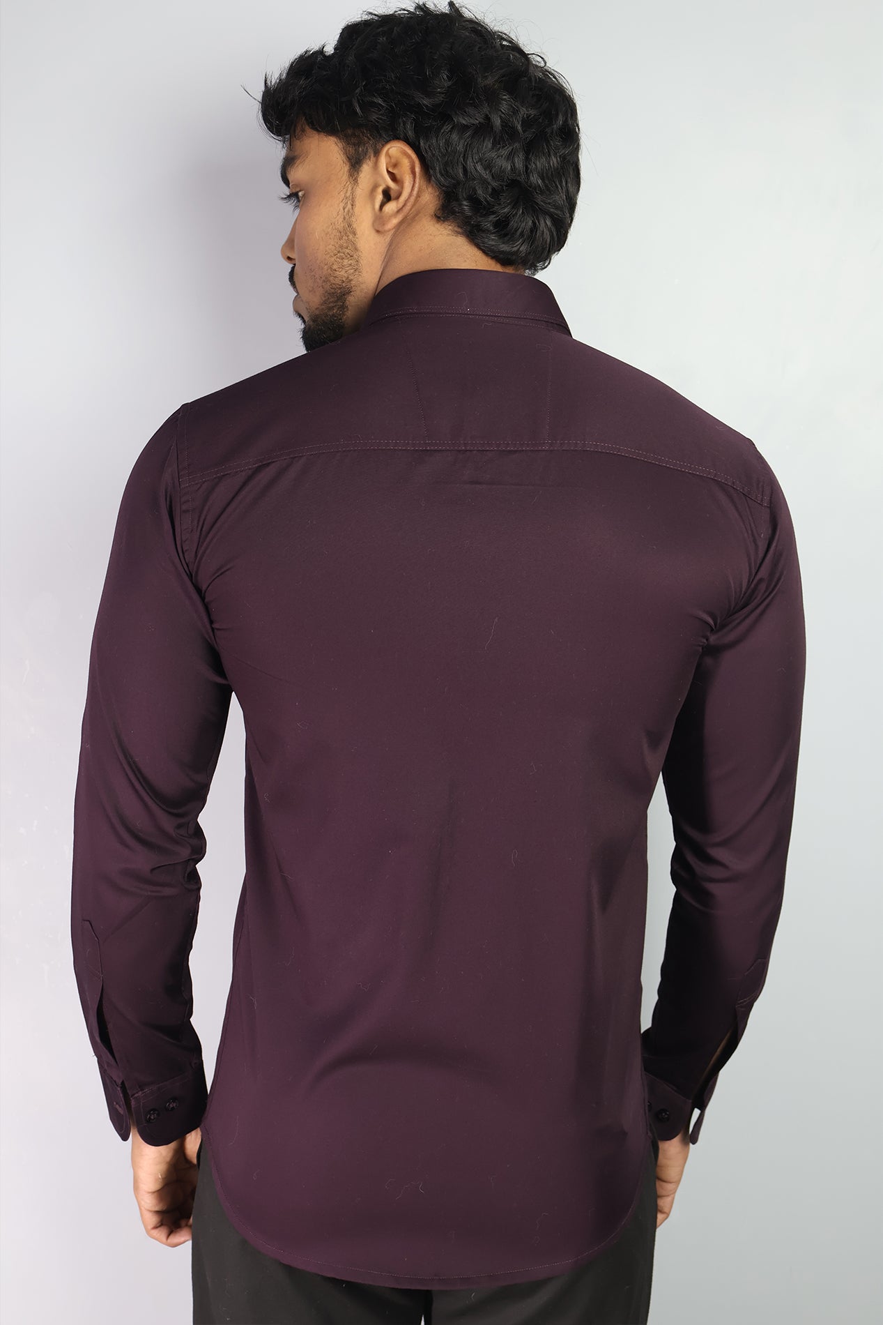 STAN WINE | SLIM FIT PREMIUM POLO NECK CASUAL SHIRT | ORIGENS