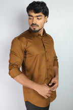 STAN  S BROWN | SLIM FIT PREMIUM POLO NECK CASUAL SHIRT | ORIGENS