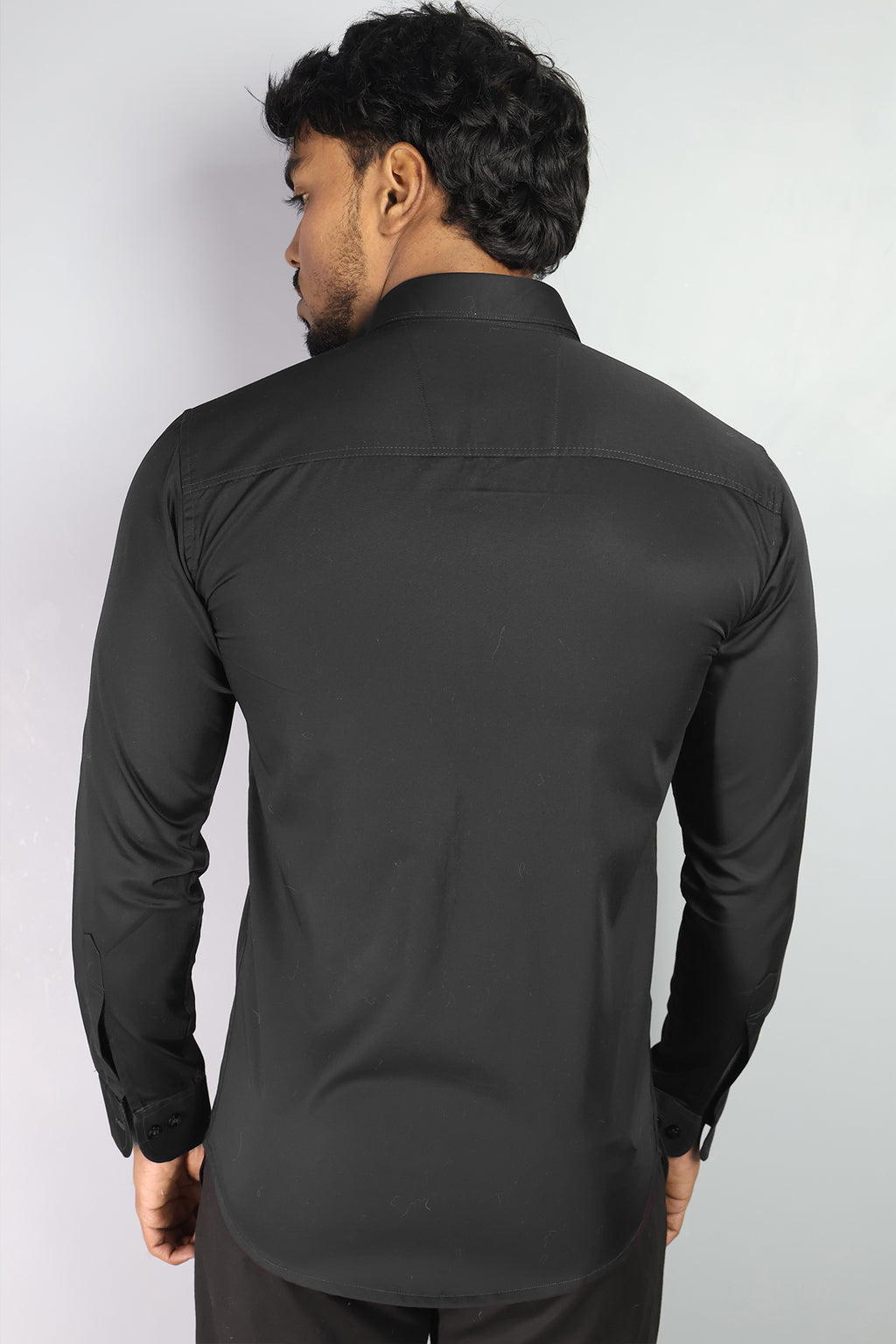 STAN  S BLACK | SLIM FIT PREMIUM POLO NECK CASUAL SHIRT | ORIGENS