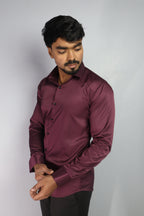 SEEK  S WINE | SLIM FIT PREMIUM POLO NECK CASUAL SHIRT | ORIGENS