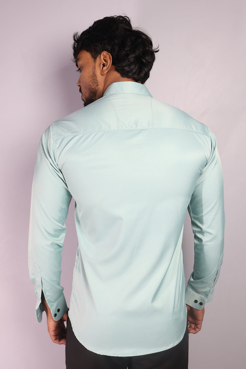 SEEK  S FIROZI BLUE | SLIM FIT PREMIUM POLO NECK CASUAL SHIRT | ORIGENS