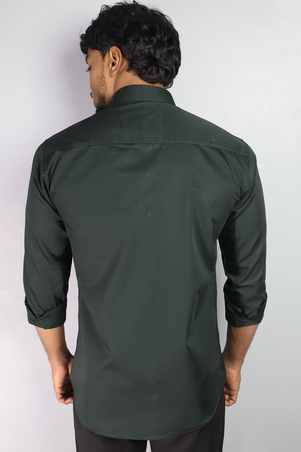 STAN  S DARK GREEN | SLIM FIT PREMIUM POLO NECK CASUAL SHIRT | ORIGENS
