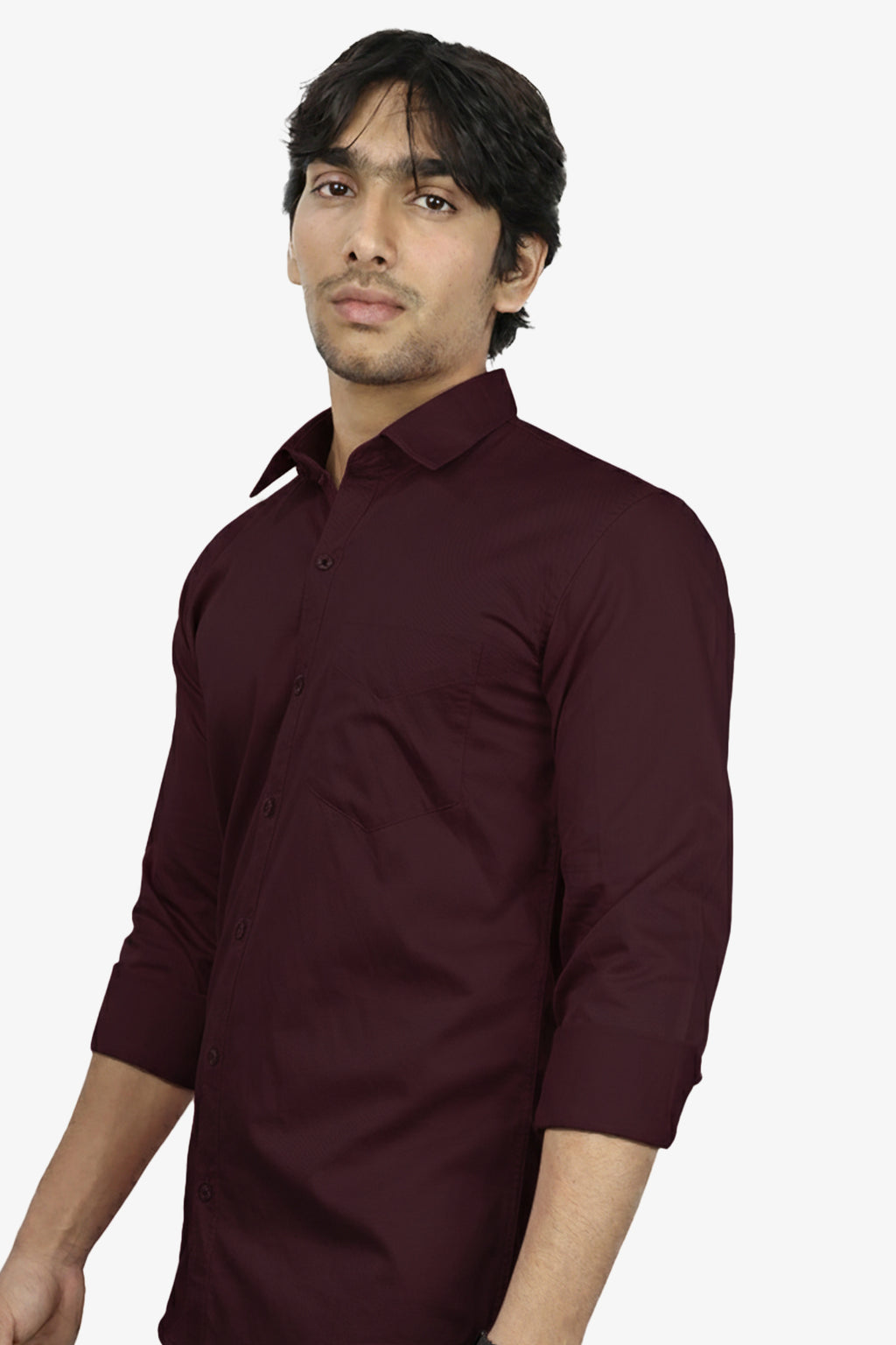TWEE  S WINE | SLIM FIT PREMIUM POLO NECK CASUAL SHIRT | ORIGENS