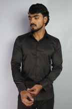 SEEK  S BLACK | SLIM FIT PREMIUM POLO NECK CASUAL SHIRT | ORIGENS