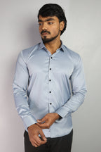 SEEK SKY BLUE | SLIM FIT PREMIUM POLO NECK CASUAL SHIRT | ORIGENS