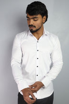 SEEK  S WHITE | SLIM FIT PREMIUM POLO NECK CASUAL SHIRT | ORIGENS