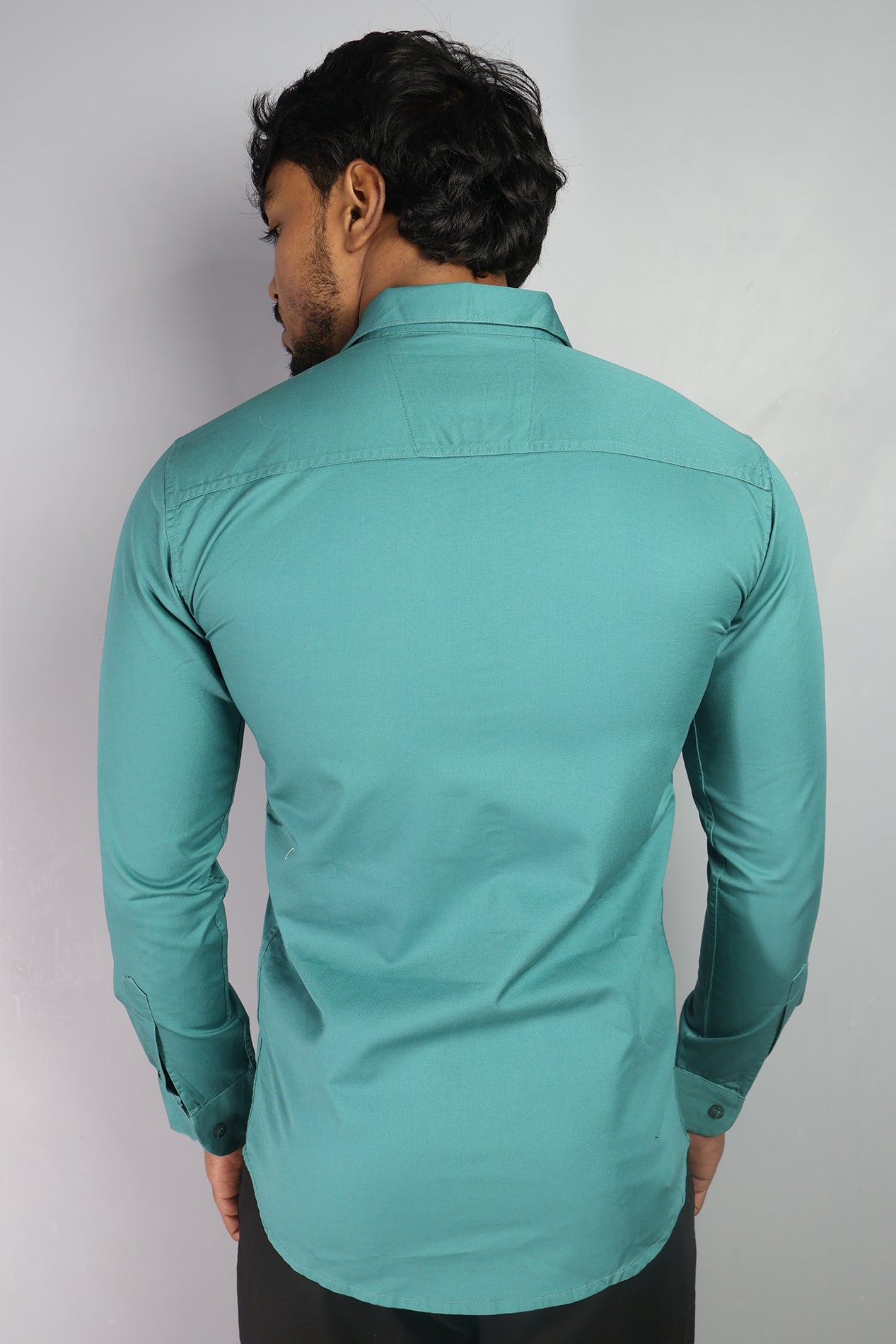 TWEE  S TEAL  | SLIM FIT PREMIUM POLO NECK CASUAL SHIRT | ORIGENS