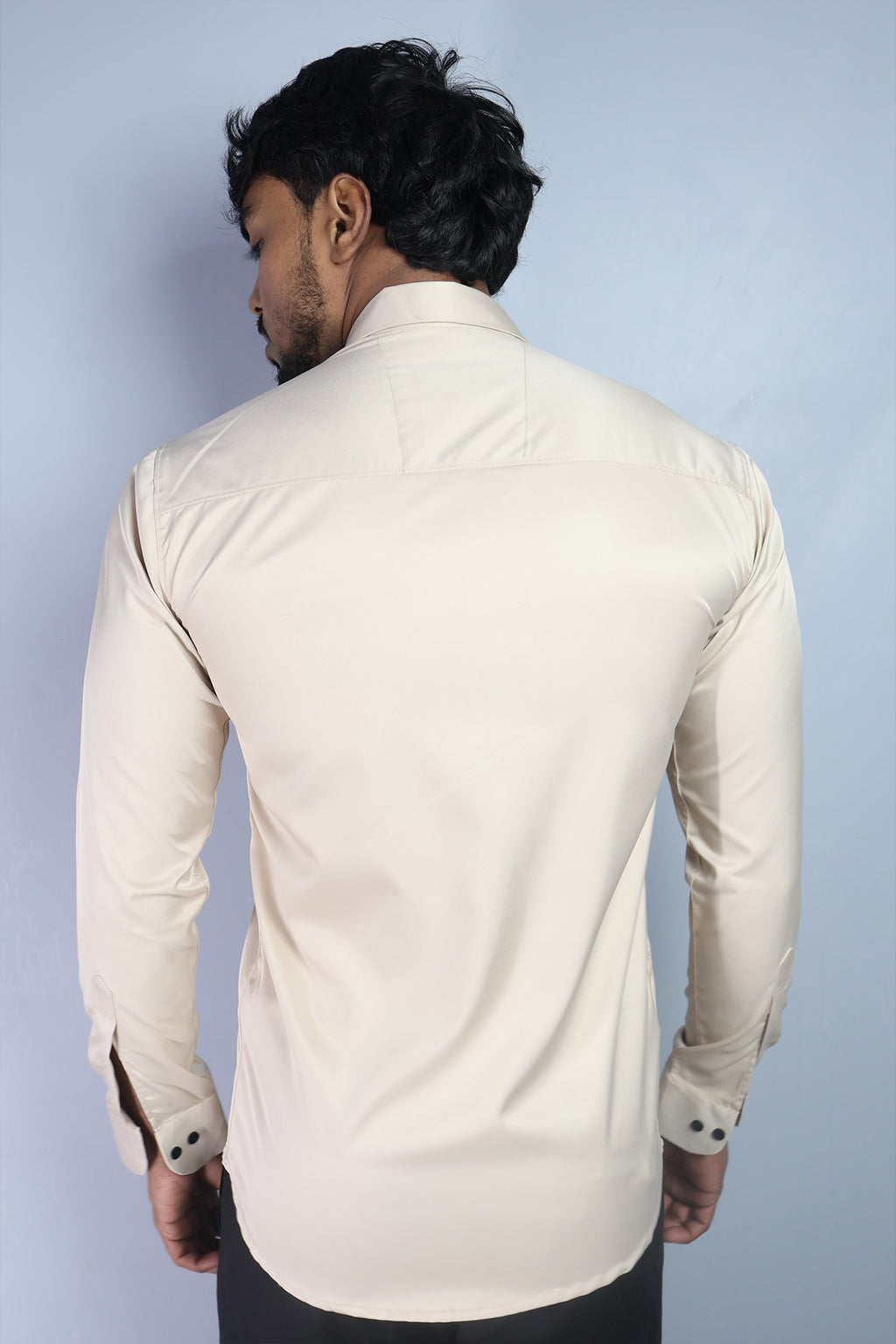SEEK  S CREAM | SLIM FIT PREMIUM POLO NECK CASUAL SHIRT | ORIGENS