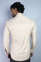SEEK  S CREAM | SLIM FIT PREMIUM POLO NECK CASUAL SHIRT | ORIGENS
