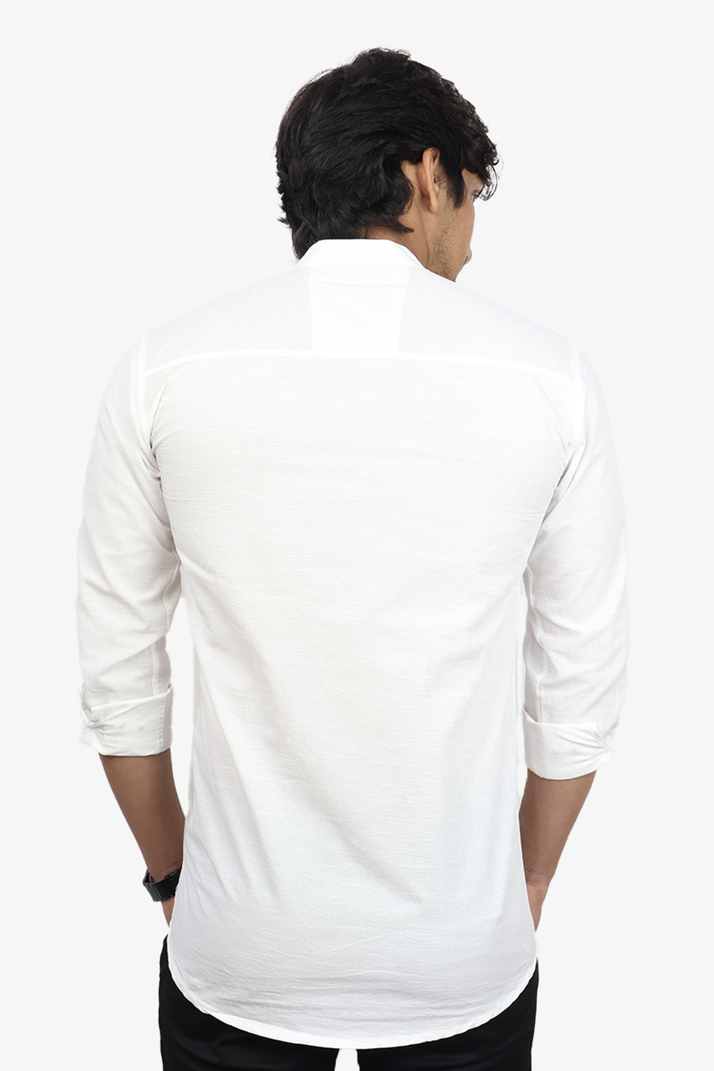 LUKE WHITE | SLIM FIT PREMIUM MANDARIN COLLAR CASUAL SHIRT | ORIGENS