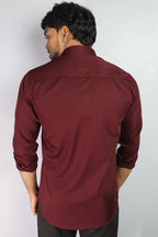 STAN  S MAROON | SLIM FIT PREMIUM POLO NECK CASUAL SHIRT | ORIGENS