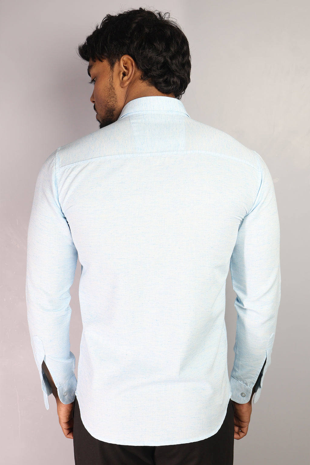 KED  S SKY BLUE | SLIM FIT PREMIUM POLO NECK CASUAL SHIRT | ORIGENS