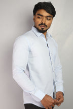 LIN  S SKY BLUE | SLIM FIT PREMIUM POLO NECK CASUAL SHIRT | ORIGENS