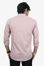 LUKE  S PEACH | SLIM FIT PREMIUM MANDARIN COLLAR CASUAL SHIRT | ORIGENS