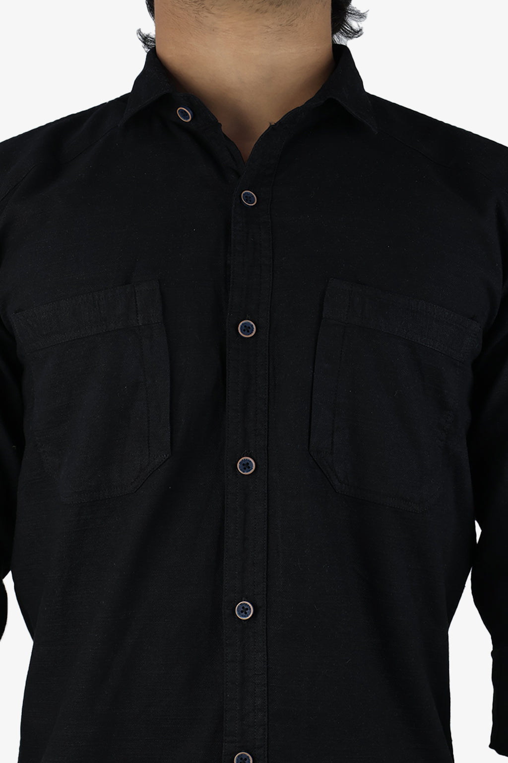 ROXX BLACK | SLIM FIT PREMIUM POLO NECK CASUAL SHIRT | ORIGENS