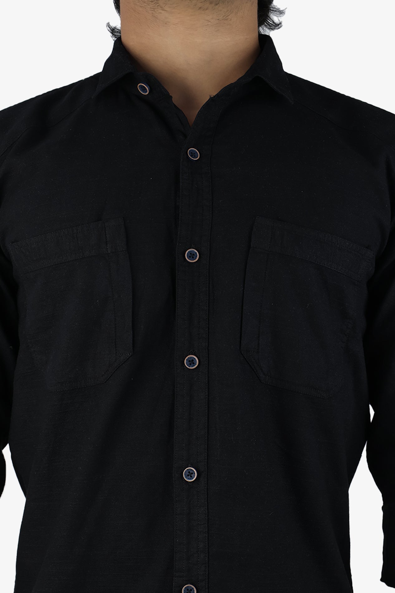 ROXX  S BLACK | SLIM FIT PREMIUM POLO NECK CASUAL SHIRT | ORIGENS