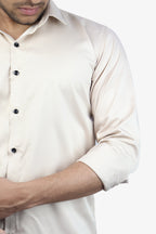 SEEK CREAM | SLIM FIT PREMIUM POLO NECK CASUAL SHIRT | ORIGENS