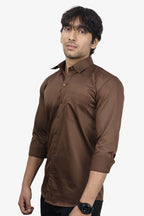 STAN COFFEE BROWN | SLIM FIT PREMIUM POLO NECK CASUAL SHIRT | ORIGENS