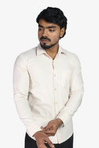 ORD CREAM | SLIM FIT PREMIUM POLO NECK CASUAL SHIRT | ORIGENS