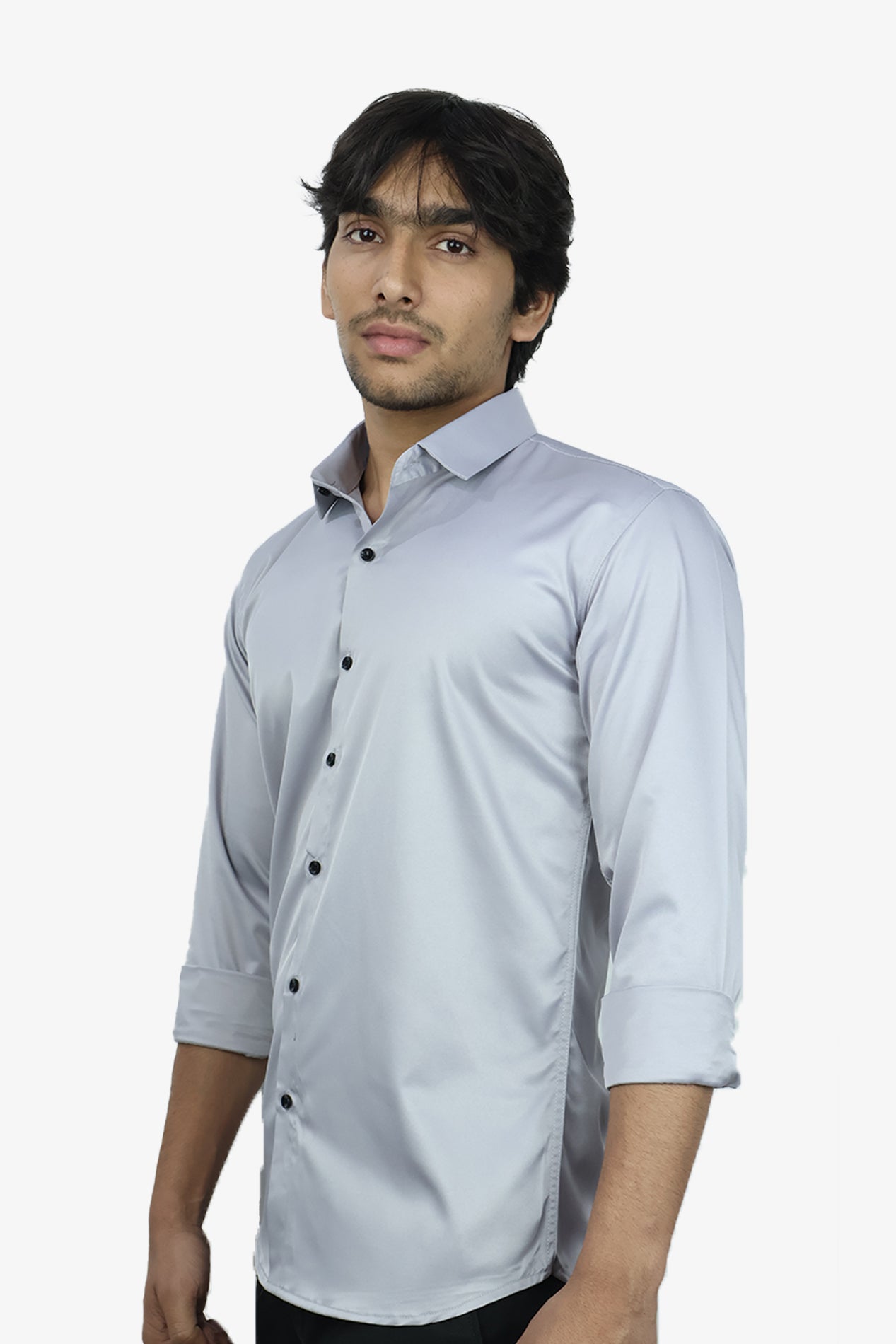 SEEK LIGHT GRAY | SLIM FIT PREMIUM POLO NECK CASUAL SHIRT | ORIGENS
