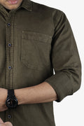 ROXX  S DARK BROWN | SLIM FIT PREMIUM POLO NECK CASUAL SHIRT | ORIGENS