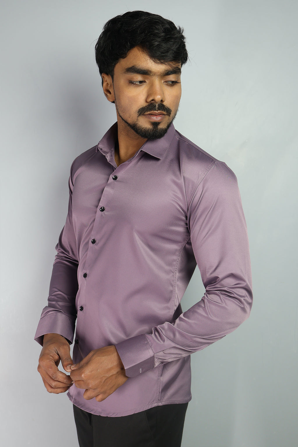 SEEK S LEVENDER | SLIM FIT PREMIUM POLO NECK CASUAL SHIRT | ORIGENS